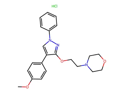 Morpholine, 4-(2-((4-(4-methoxyphenyl)-1-phenyl-1H-pyrazol-3-yl)oxy)ethyl)-, monohydrochloride structure