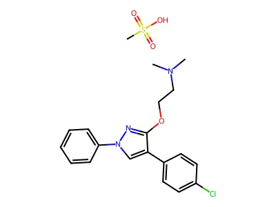 Ethanamine, 2-((4-(4-chlorophenyl)-1-phenyl-1H-pyrazol-3-yl)oxy)-N,N-dimethyl-, monomethanesulfonate structure