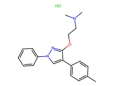 Ethanamine, N,N-dimethyl-2-((4-(4-methylphenyl)-1-phenyl-1H-pyrazol-3-yl)oxy)-, monohydrochloride structure