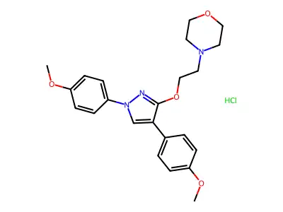 Morpholine, 4-(2-((1,4-bis(4-methoxyphenyl)-1H-pyrazol-3-yl)oxy)ethyl)-, monohydrochloride structure