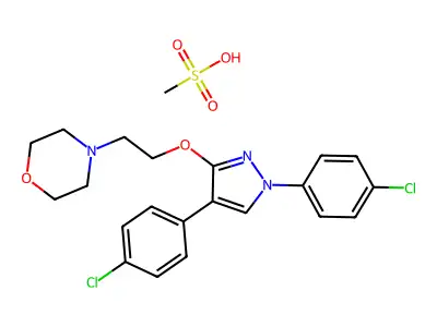 Morpholine, 4-(2-((1,4-bis(4-chlorophenyl)-1H-pyrazol-3-yl)oxy)ethyl)-, monomethanesulfonate structure