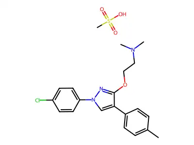 Ethanamine, 2-((1-(4-chlorophenyl)-4-(4-methylphenyl)-1H-pyrazol-3-yl)oxy)-N,N-dimethyl-, monomethanesulfonate structure