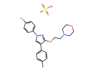 Morpholine, 4-(2-((1-(4-chlorophenyl)-4-(4-methylphenyl)-1H-pyrazol-3-yl)oxy)ethyl)-, monomethanesulfonate structure
