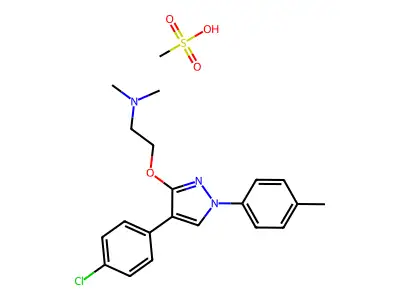 Ethanamine, 2-((4-(4-chlorophenyl)-1-(4-methylphenyl)-1H-pyrazol-3-yl)oxy)-N,N-dimethyl-, monomethanesulfonate structure