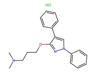 1-Propanamine, N,N-dimethyl-3-((1,4-diphenyl-1H-pyrazol-3-yl)oxy)-, monohydrochloride structure