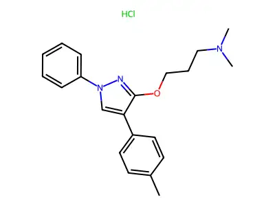 1-Propanamine, N,N-dimethyl-3-((4-(4-methylphenyl)-1-phenyl-1H-pyrazol-3-yl)oxy)-, monohydrochloride structure