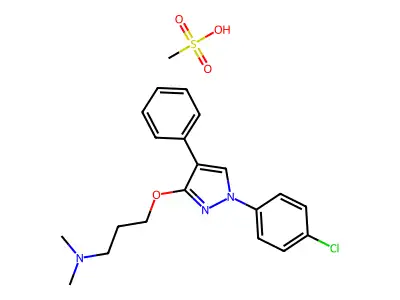 1-Propanamine, 3-((1-(4-chlorophenyl)-4-phenyl-1H-pyrazol-3-yl)oxy)-N,N-dimethyl-, monomethanesulfonate structure