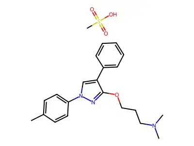 1-Propanamine, N,N-dimethyl-3-((1-(4-methylphenyl)-4-phenyl-1H-pyrazol-3-yl)oxy)-, monomethanesulfonate structure
