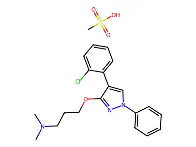 1-Propanamine, 3-((4-(4-chlorophenyl)-1-phenyl-1H-pyrazol-3-yl)oxy)-N,N-dimethyl-, monomethanesulfonate structure