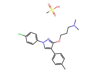 1-Propanamine, 3-((1-(4-chlorophenyl)-4-(4-methylphenyl)-1H-pyrazol-3-yl)oxy)-N,N-dimethyl-, monomethanesulfonate structure
