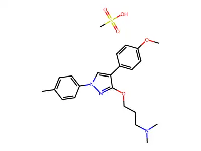 1-Propanamine, 3-((4-(4-methoxyphenyl)-1-(4-methylphenyl)-1H-pyrazol-3-yl)oxy)-N,N-dimethyl-,monomethanesulfonate structure