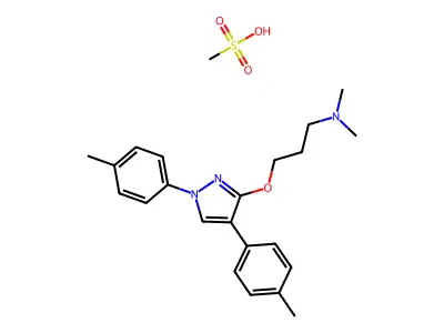 1-Propanamine, 3-((1,4-bis(4-methylphenyl)-1H-pyrazol-3-yl)oxy)-N,N-dimethyl-, monomethanesulfonate structure