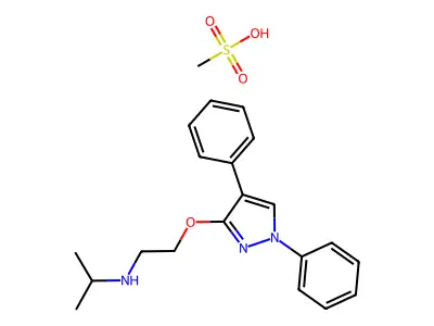 Ethanamine, 2-((1,4-diphenyl-1H-pyrazol-3-yl)oxy)ethyl)-N-(1-methylethyl)-, monomethanesulfonate structure