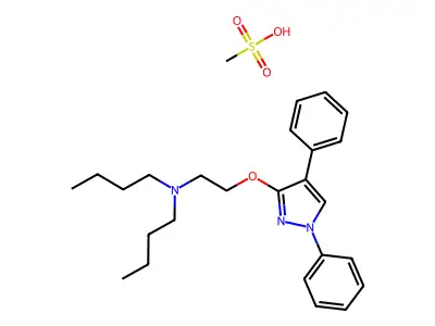 1-Butanamine, N-butyl-N-(2-((1,4-diphenyl-1H-pyrazol-3-yl)oxy)ethyl)-, monomethanesulfonate structure