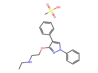Ethanamine, N-ethyl-2-((1,4-diphenyl-1H-pyrazol-3-yl)oxy)-, monomethanesulfonate structure