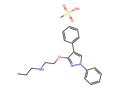 Propanamine, N-(2-((1,4-diphenyl-1H-pyrazol-3-yl)oxy)ethyl)-, monomethanesulfonate structure