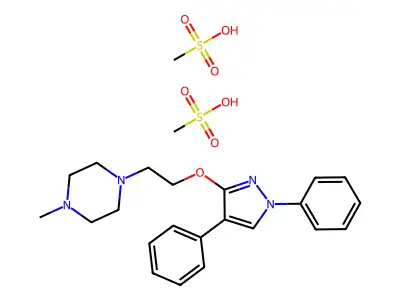 Piperazine, 1-(2-((1,4-diphenyl-1H-pyrazol-3-yl)oxy)ethyl)-4-methyl-, dimethanesulfonate structure