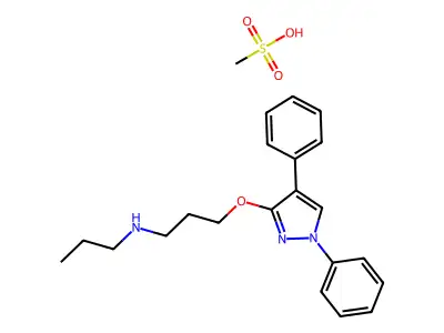 1-Propanamine, 3-((1,4-diphenyl-1H-pyrazol-3-yl)oxy)-N-propyl-, monomethanesulfonate structure