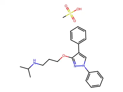 1-Propanamine, 3-((1,4-diphenyl-1H-pyrazol-3-yl)oxy)-N-(1-methylethyl)-, monomethanesulfonate structure