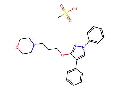 Morpholine, 4-(3-((1,4-diphenyl-1H-pyrazol-3-yl)oxy)propyl)-, monomethanesulfonate structure