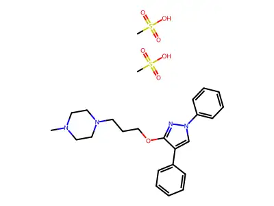 Piperazine, 1-(3-((1,4-diphenyl-1H-pyrazol-3-yl)oxy)propyl)-4-methyl-, dimethanesulfonate structure
