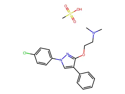 Ethanamine, 2-((1-(4-chlorophenyl)-4-phenyl-1H-pyrazol-3-yl)oxy)-N,N-dimethyl-, monomethanesulfonate structure