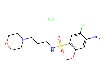 Benzenesulfonamide, 4-amino-5-chloro-2-methoxy-N-(3-(4-morpholinyl)propyl)-, monohydrochloride structure