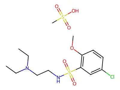 5-Chloro-N-(2-(diethylamino)ethyl)-2-methoxy-benzenesulfonamide monomethanesulfonate structure