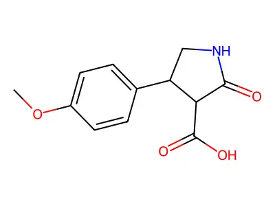 4-(4-Methoxyphenyl)-2-oxopyrrolidine-3-carboxylic acid structure