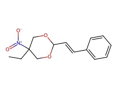 5-Ethyl-5-nitro-2-(2-phenylethenyl)-1,3-dioxane structure