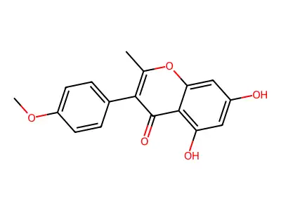 5,7-Dihydroxy-3-(4-methoxyphenyl)-2-methylchromen-4-one structure