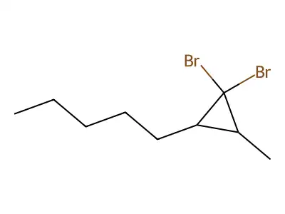 1,1-Dibromo-2-methyl-3-pentylcyclopropane structure
