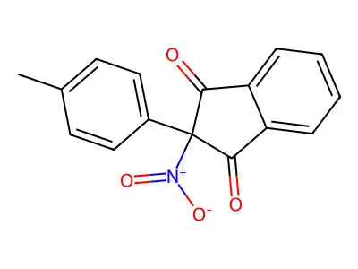 2-(4-methylphenyl)-2-nitro-1H-indene-1,3(2H)-dione structure