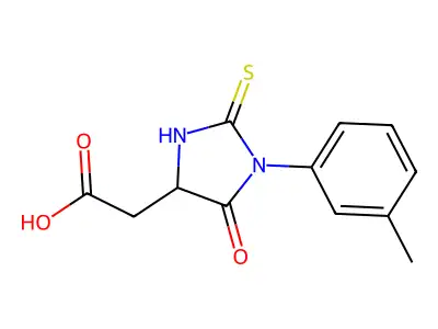1-(3-Methylphenyl)-5-oxo-2-thioxo-4-imidazolidineacetic acid structure