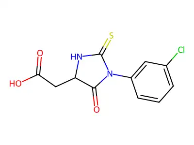 1-(3-Chlorophenyl)-5-oxo-2-thioxo-4-imidazolidineacetic acid structure