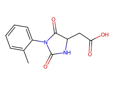1-(2-Methylphenyl)-2,5-dioxo-4-imidazolidineacetic acid structure