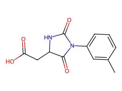 4-Imidazolidineacetic acid, 2,5-dioxo-1-(3-methylphenyl)- structure