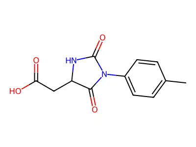 2,5-Dioxo-1-(4-methylphenyl)-4-imidazolidineacetic acid structure