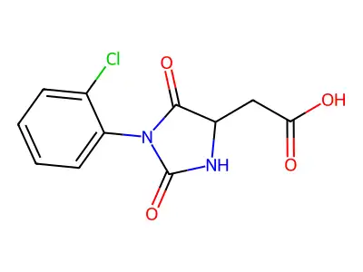 4-Imidazolidineacetic acid, 1-(2-chlorophenyl)-2,5-dioxo- structure