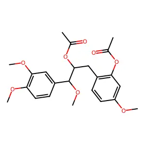 [2-[2-acetyloxy-3-(3,4-dimethoxyphenyl)-3-methoxypropyl]-5-methoxyphenyl] acetate structure