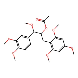 Benzeneethanol, .beta.,3,4-trimethoxy-.alpha.-[(2,4,6-trimethoxyphenyl)methyl]-, acetate structure