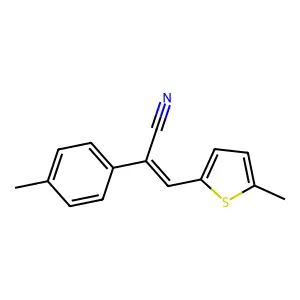 2-(4-methylphenyl)-3-(5-methylthiophen-2-yl)prop-2-enenitrile structure
