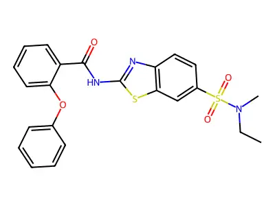 N-{6-[Ethyl(methyl)sulfamoyl]-1,3-benzothiazol-2-yl}-2-phenoxybenzamide structure