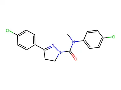 1H-Pyrazole-4-carboxamide, 4,5-dihydro-3,4-bis(4-chlorophenyl)-N-methyl- structure