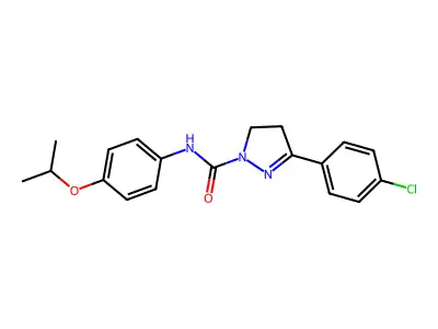 1H-Pyrazole-1-carboxamide, 4,5-dihydro-3-(4-chlorophenyl)-N-(4-(1-methylethoxy)phenyl)- structure