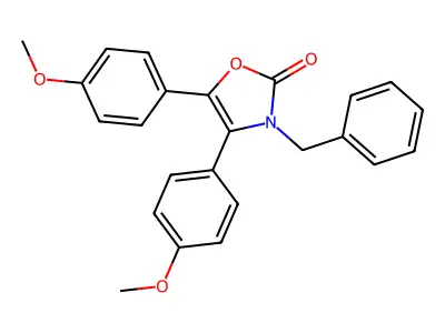 3-benzyl-4,5-bis(4-methoxyphenyl)-1,3-oxazol-2(3H)-one structure
