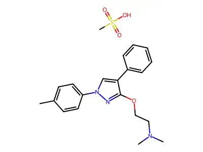 Ethanamine, N,N-dimethyl-2-((1-(4-methylphenyl)-4-phenyl-1H-pyrazol-3-yl)oxy)-, monomethanesulfonate structure