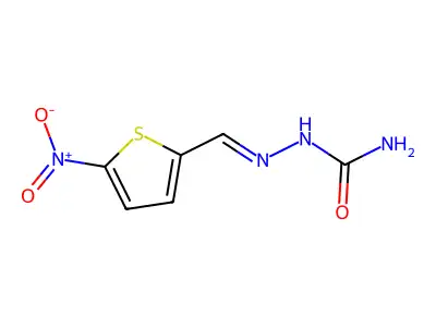 2-[(5-Nitrothiophen-2-yl)methylidene]hydrazine-1-carboximidic acid structure
