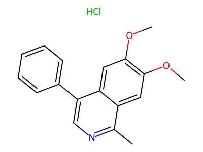 6,7-Dimethoxy-1-methyl-4-phenylisoquinoline hydrochloride structure