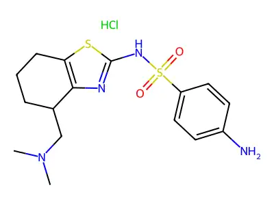 4-Amino-N-{4-[(dimethylamino)methyl]-4,5,6,7-tetrahydro-1,3-benzothiazol-2-yl}benzenesulfonamide structure